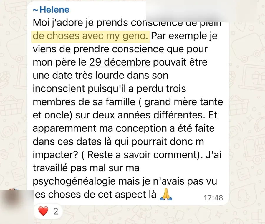 Témoignage d'une utilisatrice MyGeno