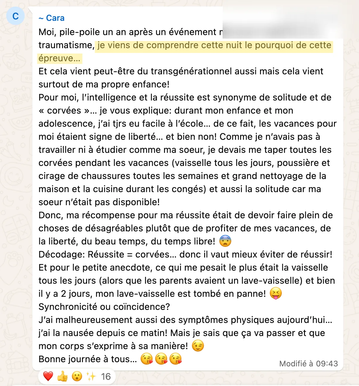 Témoignage de participant 16
